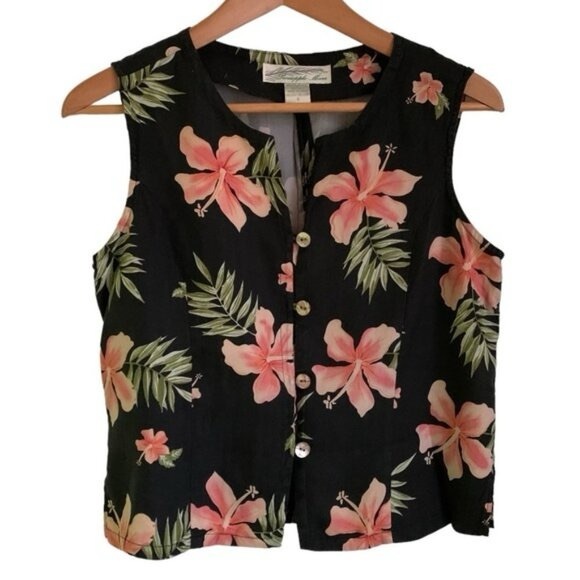 Pineapple Moon Tops - Pineapple  Moon Vintage Silk Blouse